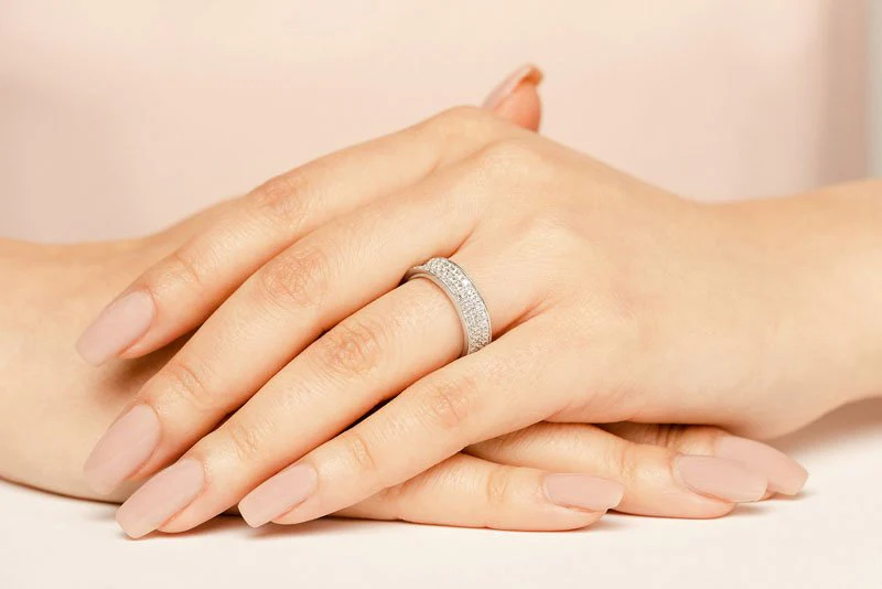 Concave 3 Row Princess Cut Diamond Eternity Ring  with 2.70 ct.(finished) 1.5mm - Image 5