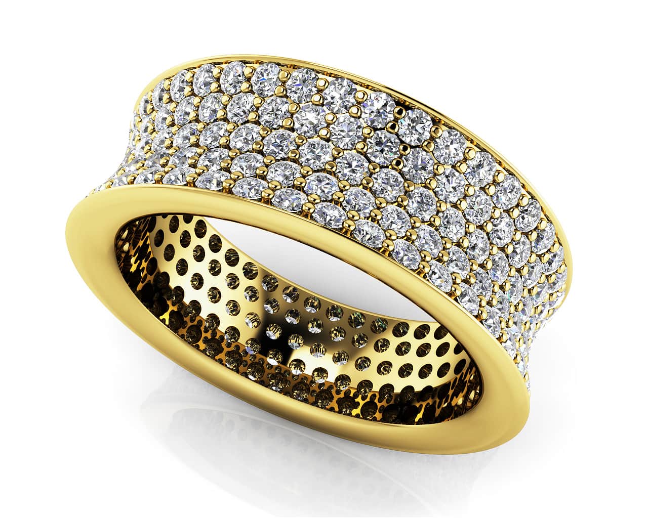Concave 5 Row Diamond Eternity Ring  with 2.10 ct.(finished) 1.3mm - Image 2