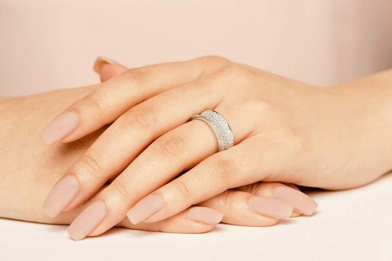 Concave 5 Row Diamond Lab-Grown Diamond Eternity Ring with 2.10 ct.(finished) 1.3mm - Image 5