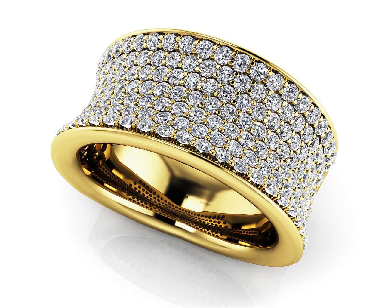 Concave 7 Row Diamond Anniversary Ring with 1.42 ct.(finished) 1.2mm - Image 2