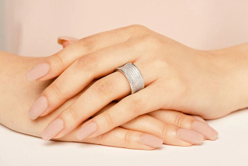 Concave 7 Row Diamond Anniversary Lab-Grown Diamond Ring with 1.42 ct.(finished) 1.2mm - Image 5