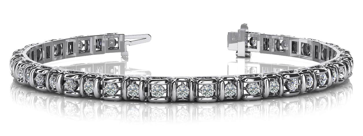 Cross Directional Link Diamond Bracelet with 1.01 ct.(finished) 1.7mm - Image 3