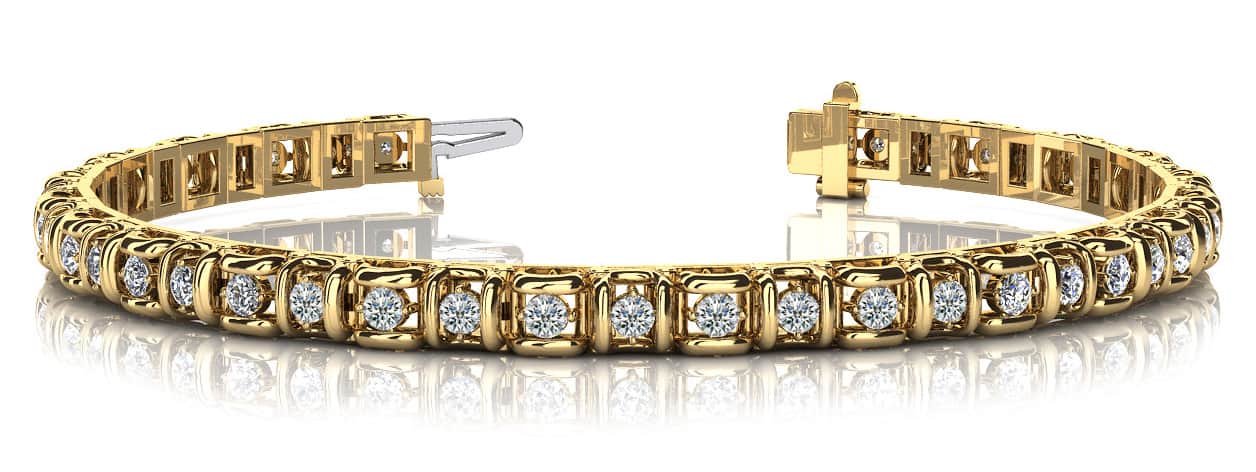 Cross Directional Link Diamond Bracelet with 3.04 ct.(finished) 2.7mm - Image 4