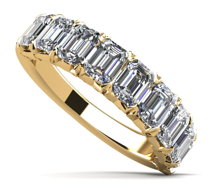 Crown Emerald Cut Lab-Grown Diamond Anniversary Ring with 2.16 ct.(finished) 4x3mm - Image 2