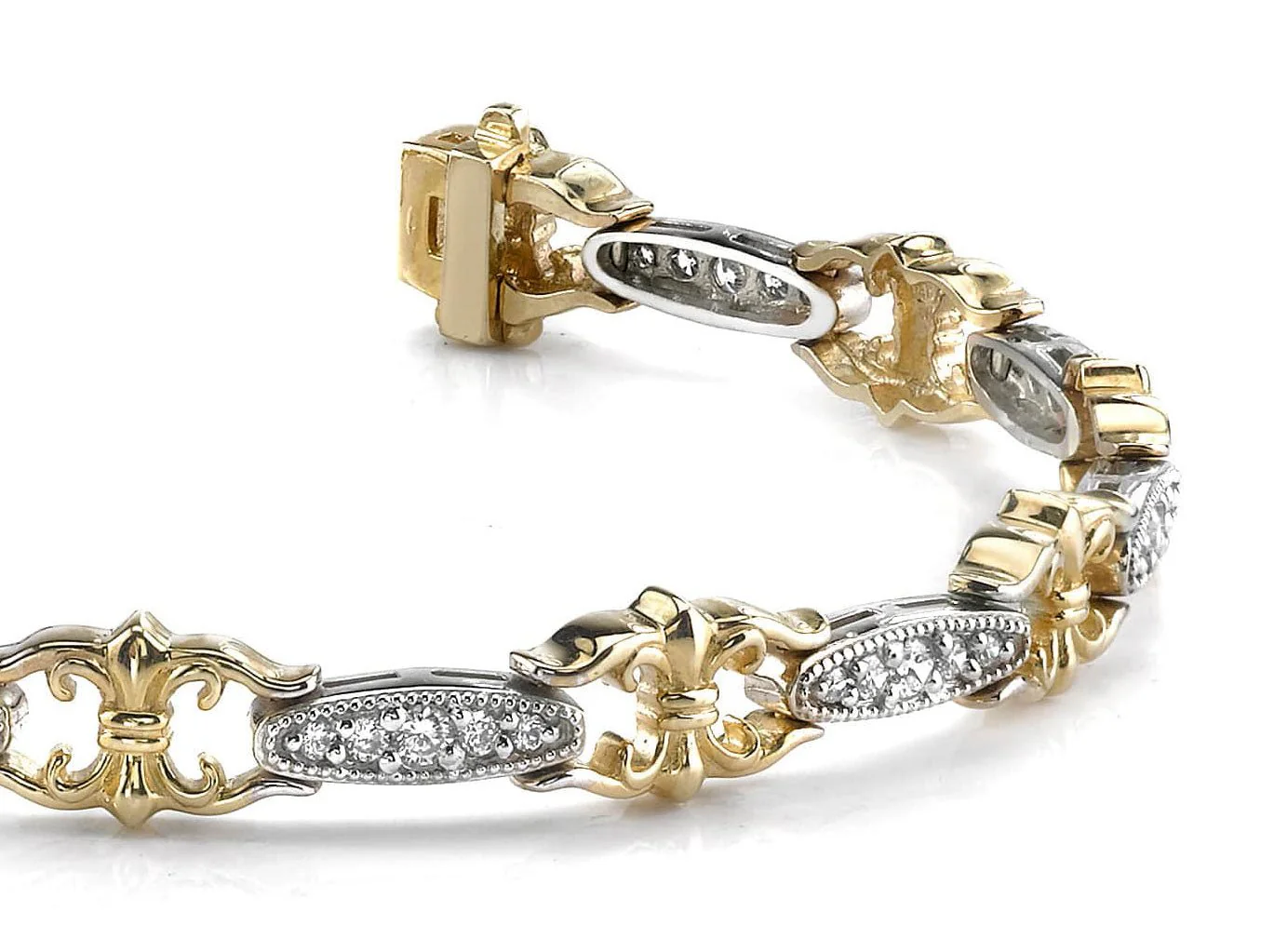 Crown Link Diamond Bracelet with 1.00 ct.(finished) 1.25mm, 1.5mm, 2.0mm - Image 2