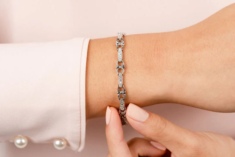 Crown Link Diamond Bracelet with 1.00 ct.(finished) 1.25mm, 1.5mm, 2.0mm - Image 3