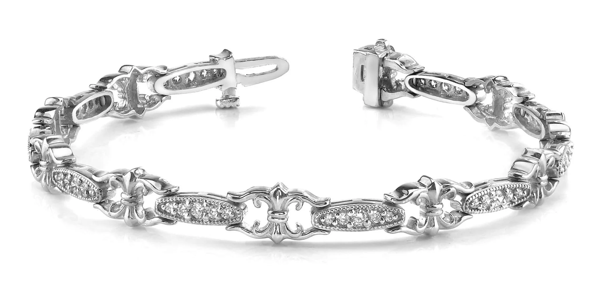 Crown Link Diamond Bracelet with 1.00 ct.(finished) 1.25mm, 1.5mm, 2.0mm - Image 4