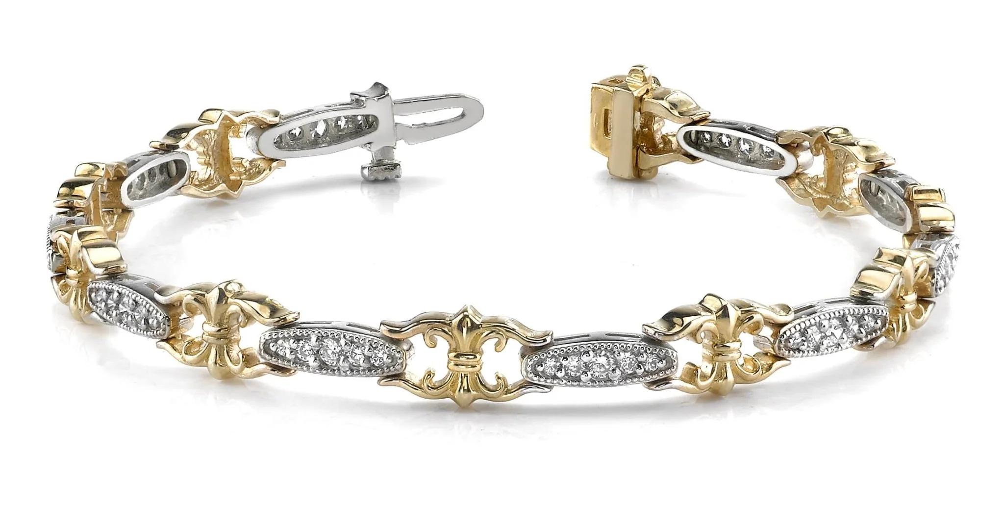 Crown Link Diamond Bracelet with 1.00 ct.(finished) 1.25mm, 1.5mm, 2.0mm - Image 5
