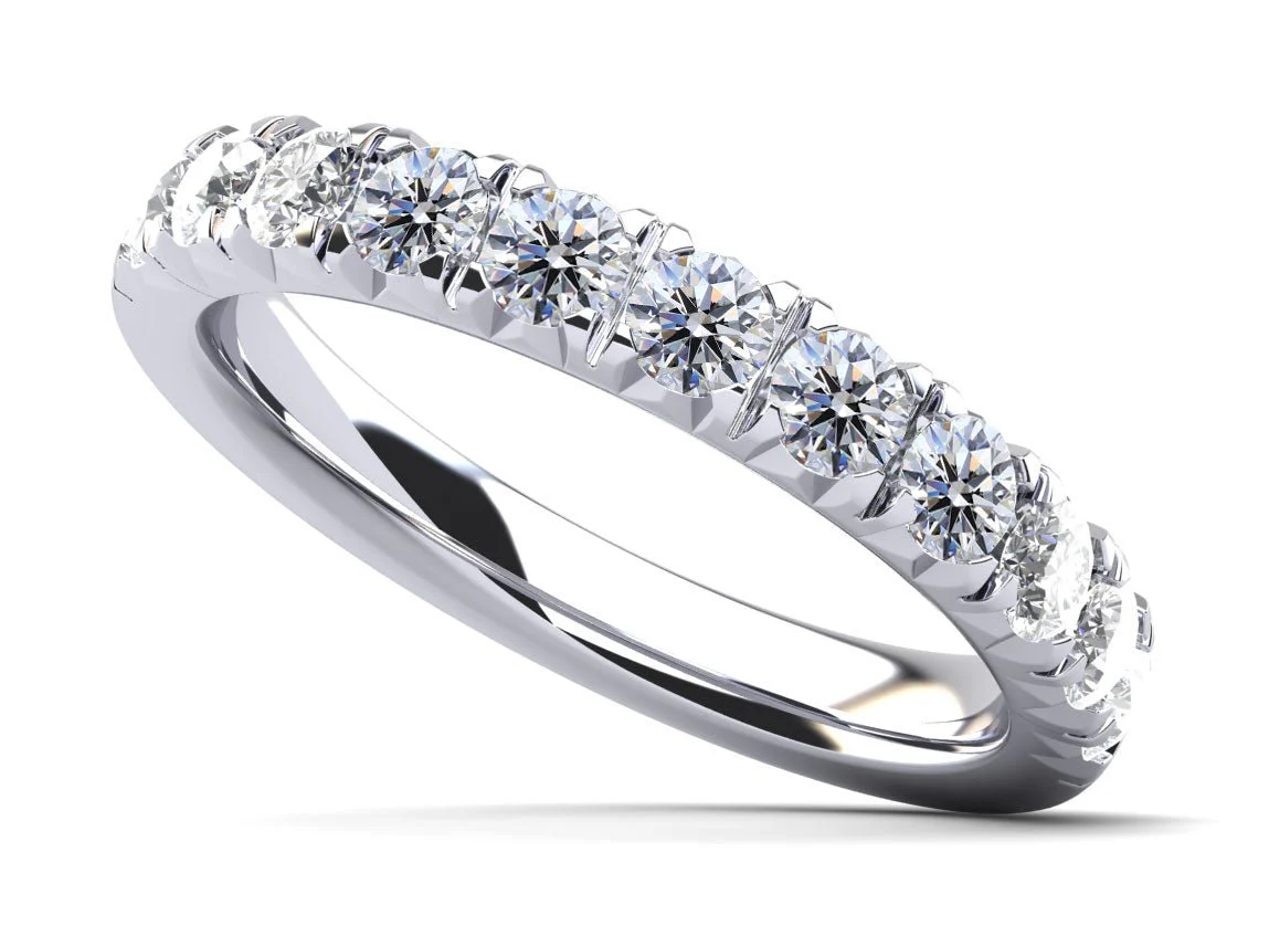 Crown Set Lab-Grown Diamond Anniversary Ring with 0.48 ct.(finished) 2.1mm