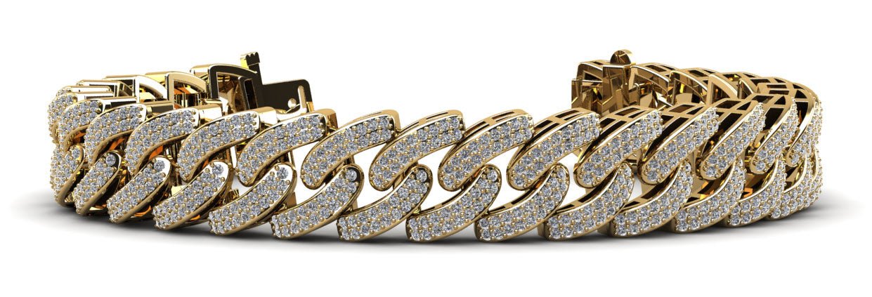 Cuban Link Two Rows Women Lab-Grown Diamond Bracelet with 4.66 ct.(finished) 1mm - Image 2
