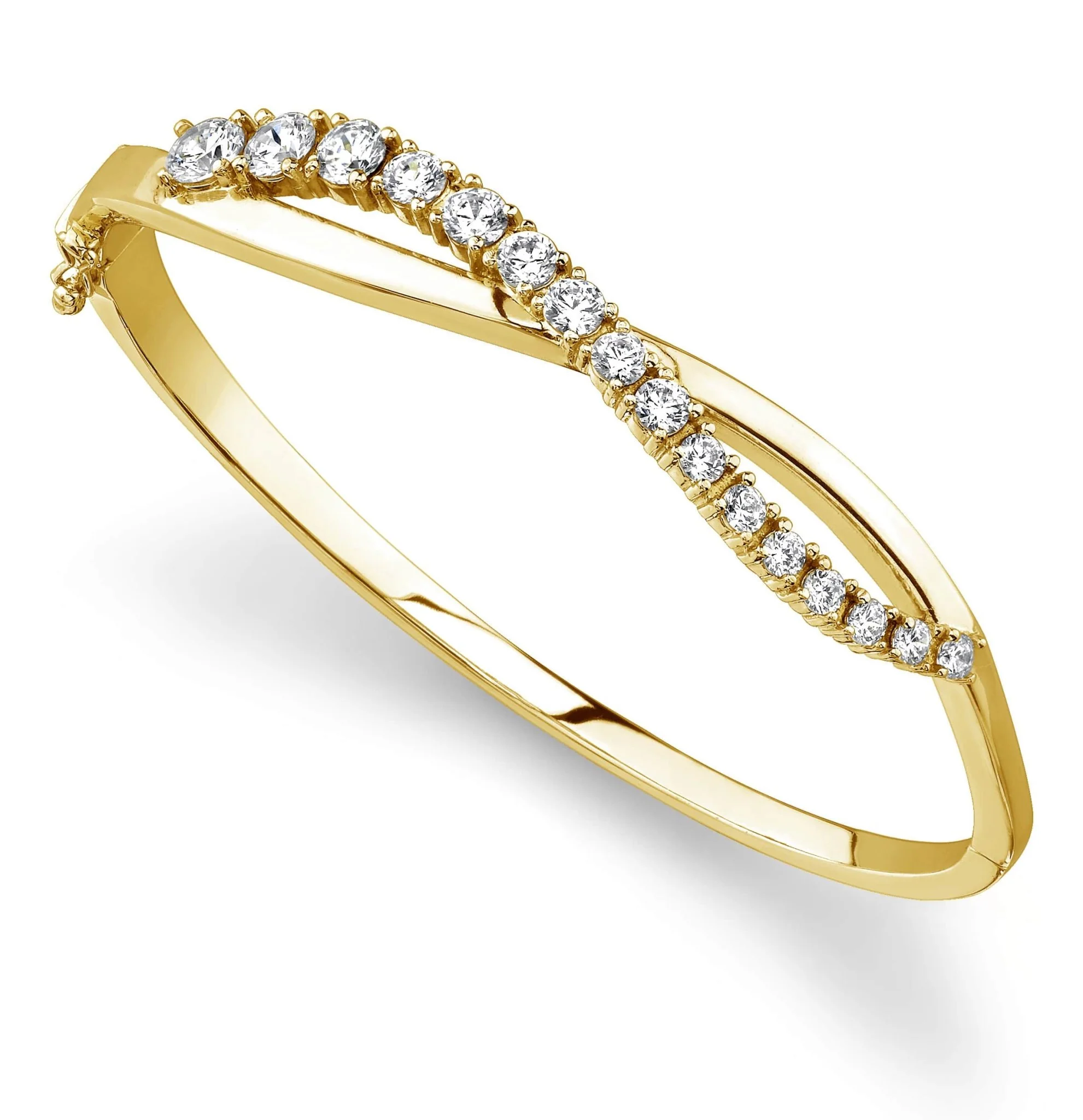 Curved Accent Diamond Journey Bangle Diamond  with 2.05 ct.(finished) - Image 2