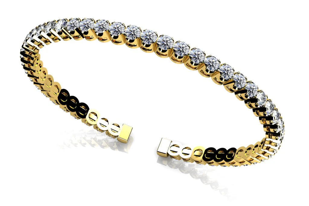 Curved Prong Flexible Diamond Bangle Bracelet with 1.65 ct.(finished) 1.9mm - Image 2