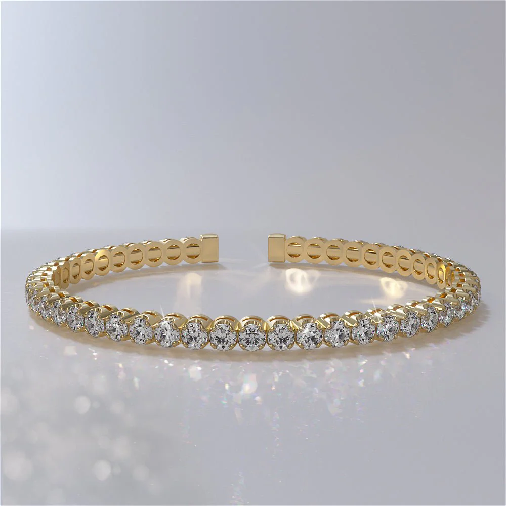 Curved Prong Flexible Diamond Bangle Bracelet with 3.00 ct.(finished) 2.75mm - Image 4