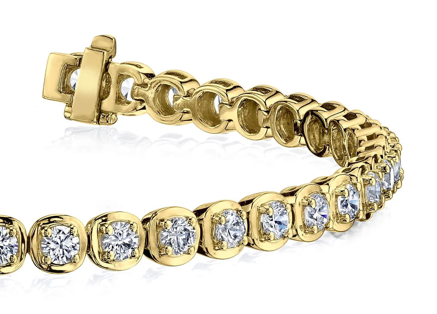 Cushion Inspired Round Diamond Bracelet with 5.94 ct.(finished) 3.6mm - Image 2