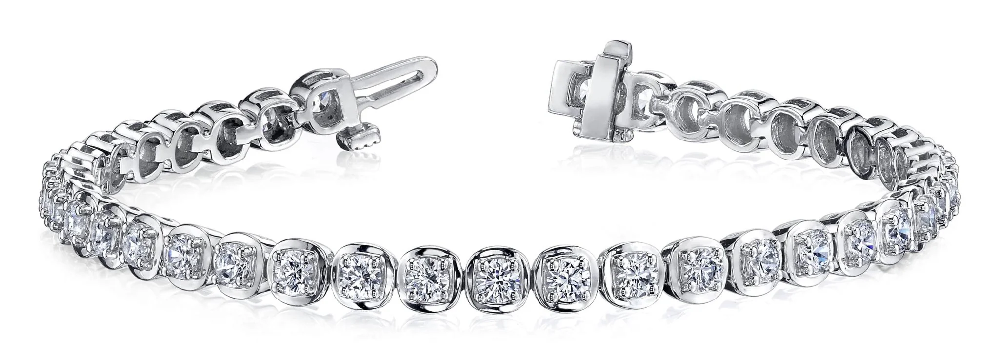 Cushion Inspired Round Diamond Bracelet with 5.94 ct.(finished) 3.6mm - Image 5