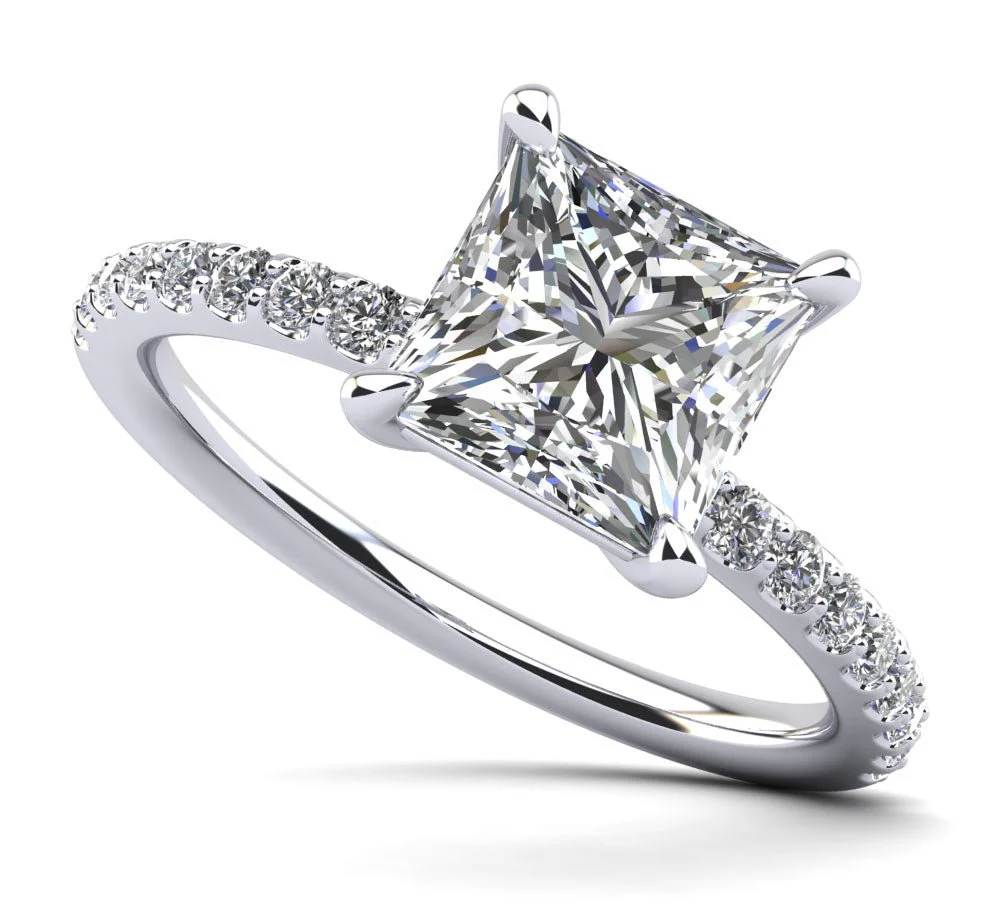 Cut To Perfection Princess Diamond Engagement Ring with 1.77 ct. (1.50 ct. center diamond)