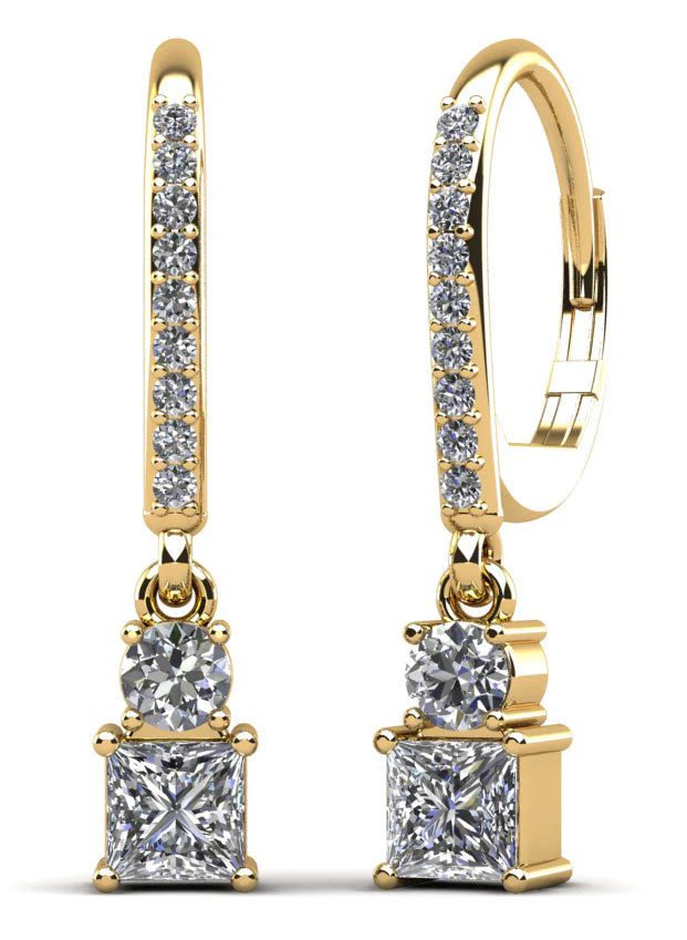 Darling Diamond Drop Diamond Earrings with 1.19 ct.(finished) 1.2mm, 3.2mm, 4mm - Image 2
