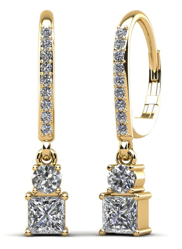 Darling Diamond Drop Lab-Grown Diamond Earrings with 0.83 ct.(finished) 1.2mm, 2.7mm, 3.5mm - Image 2