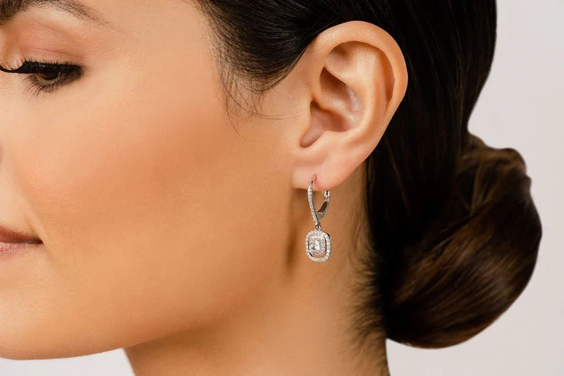 Day To Night Diamond Drop Lab-Grown Diamond Earrings with 1.80 ct. (2X0.50 ct. center diamonds) - Image 4