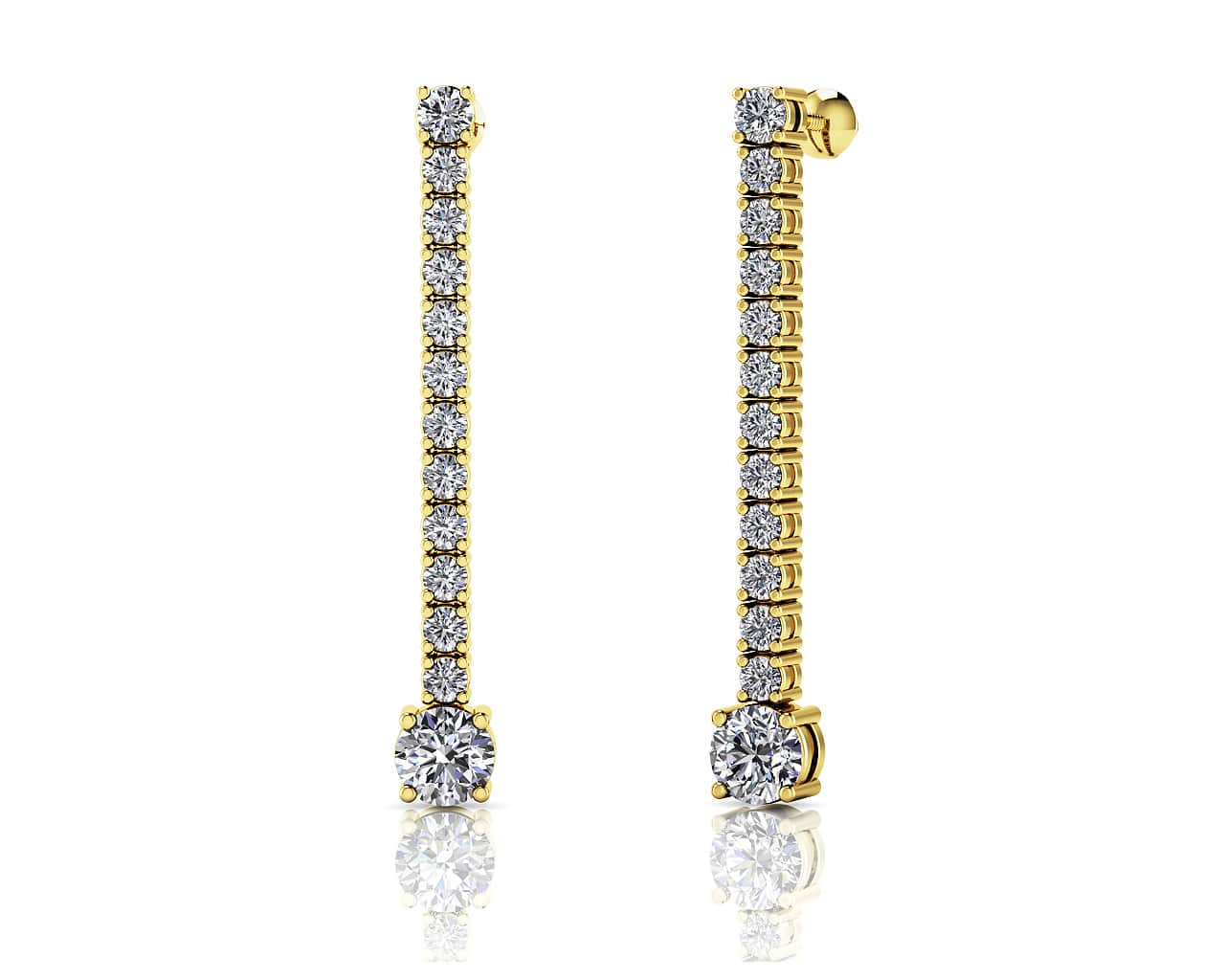 Dazzling Dangle Diamond Drop Diamond Earrings with 1.17 ct.(finished) 2mm, 2.5mm, 3.5mm - Image 2