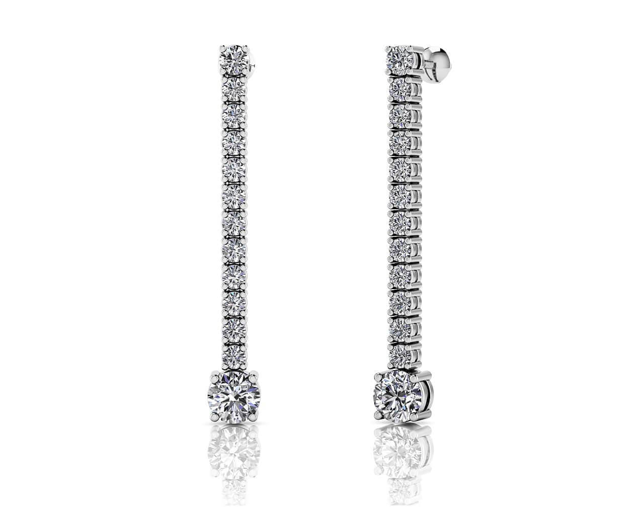 Dazzling Dangle Diamond Drop Lab-Grown Diamond Earrings with 1.17 ct.(finished) 2mm, 2.5mm, 3.5mm