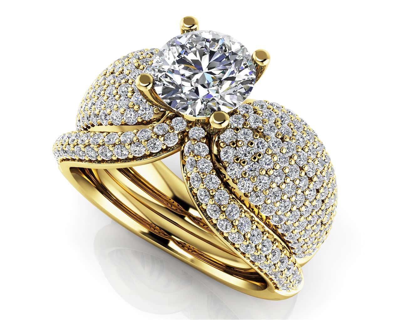 Dazzling Diamond Bridal Set With Side Stones Lab-Grown Diamond  with 2.03 ct. (0.75 ct. center diamond) - Image 2