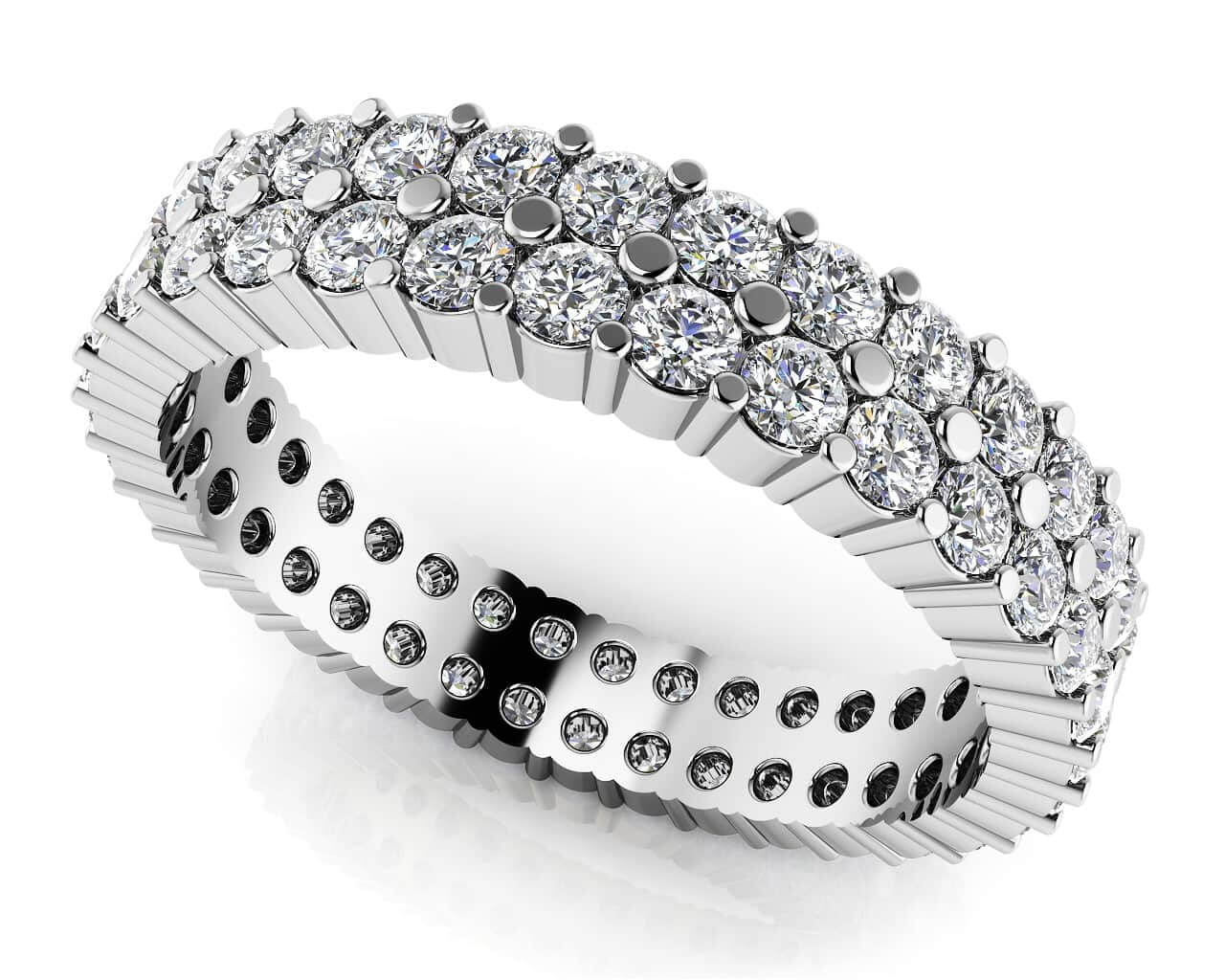 Dazzling Double Row Eternity Band Diamond with 1.17 ct.(finished) 1.5mm