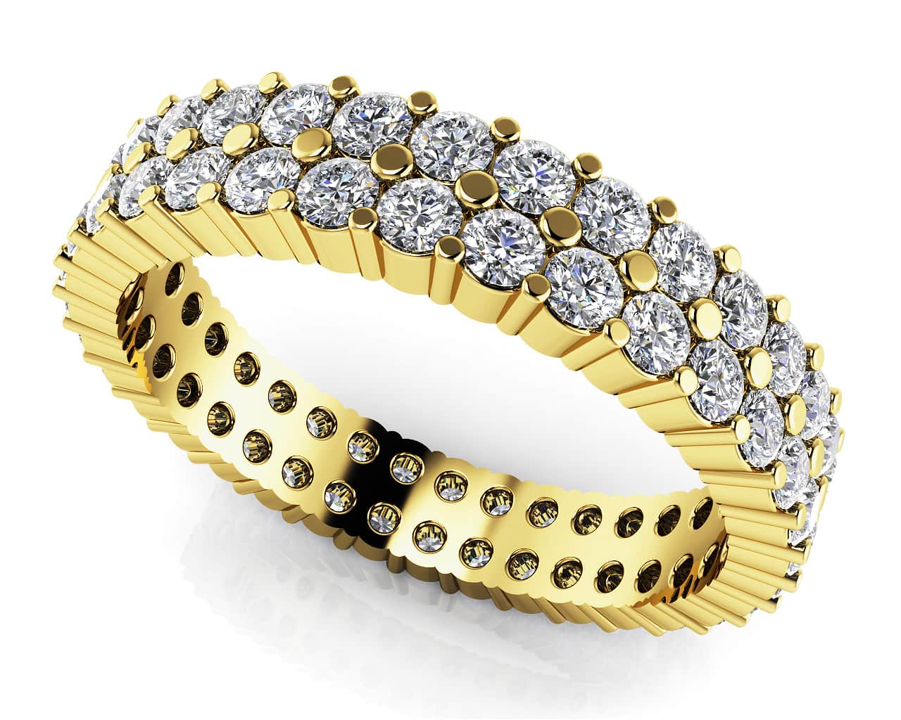 Dazzling Double Row Eternity Band Lab-Grown Diamond with 1.50 ct.(finished) 1.75mm - Image 2