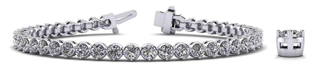 Dazzling Four Prong Diamond  Tennis Bracelet with 6.40 ct.(finished) 3.5mm - Image 4