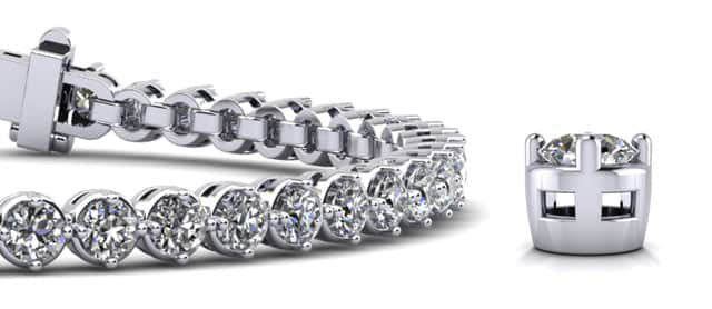 Dazzling Four Prong Lab-Grown Diamond Tennis Bracelet with 3.24 ct.(finished) 2.5mm