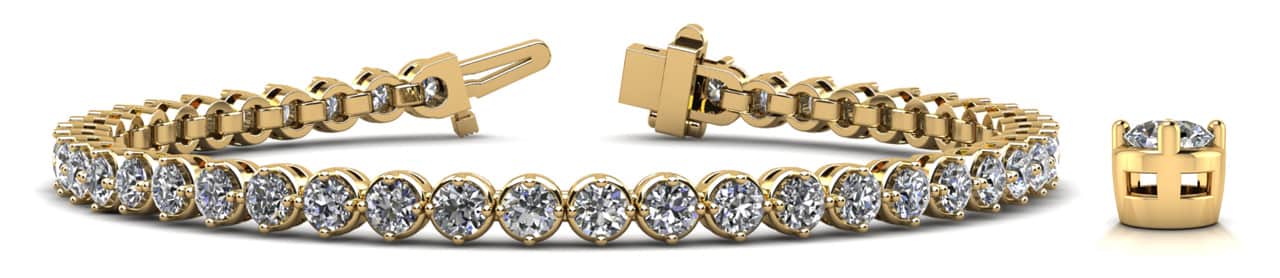 Dazzling Four Prong Lab-Grown Diamond Tennis Bracelet with 8.75 ct.(finished) 4mm - Image 5
