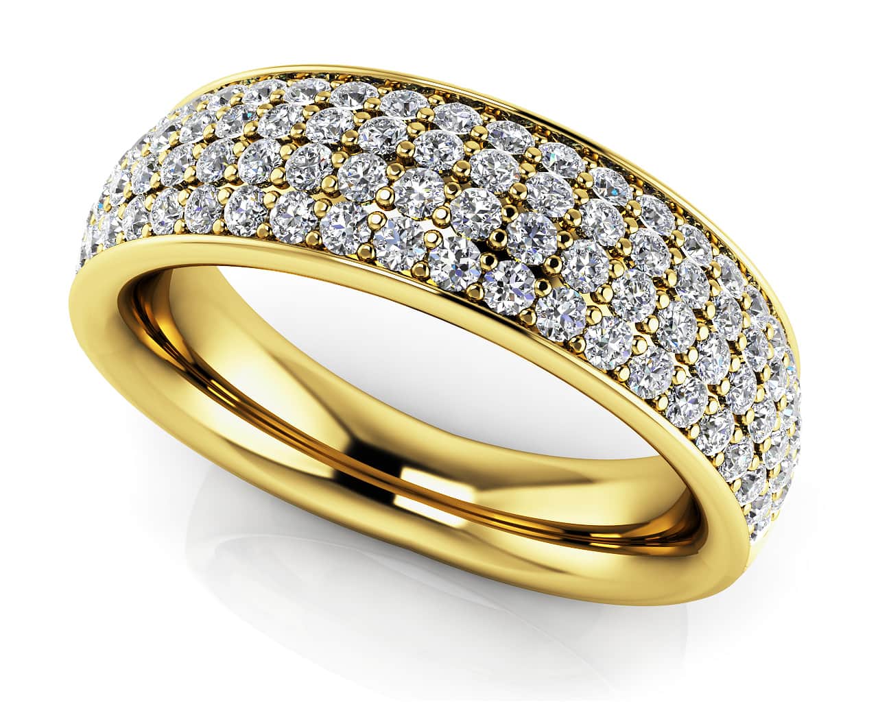 Dazzling Four Row Diamond Anniversary Diamond Ring with 0.74 ct.(finished) 1.2mm - Image 2