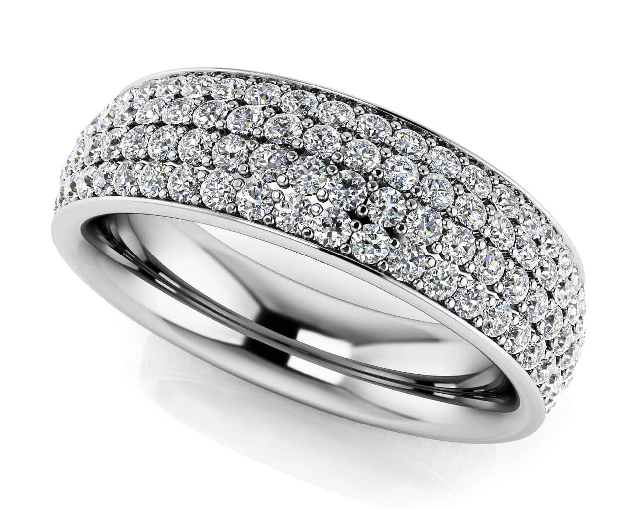 Dazzling Four Row Eternity Lab-Grown Diamond Ring with 1.60 ct.(finished) 1.2mm