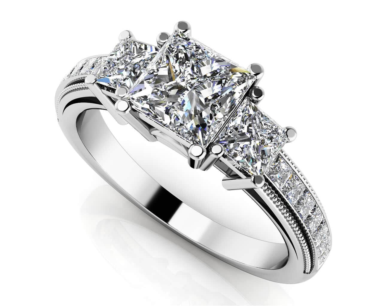 Dazzling Princess Lab-Grown Diamond Engagement Ring with 1.88 ct. (1.00 ct. center diamond)