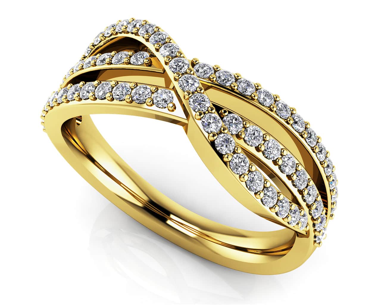 Dazzling Three Row Anniversary Lab-Grown Diamond Ring with 0.46 ct.(finished) 1.1mm - Image 2