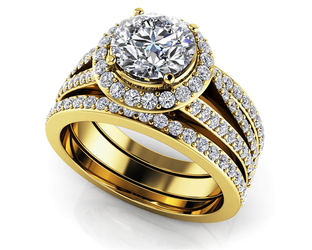 Dazzling Trio Matching Lab-Grown Diamond Bridal Set with 1.57 ct. (0.75 ct. center diamond) - Image 2