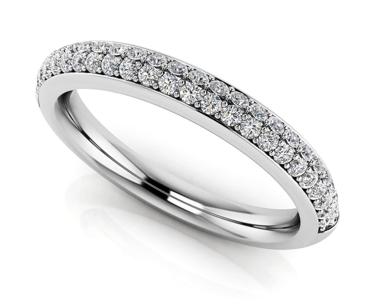 Dazzling Two Row Diamond Band with 0.38 ct.(finished) 1.2mm