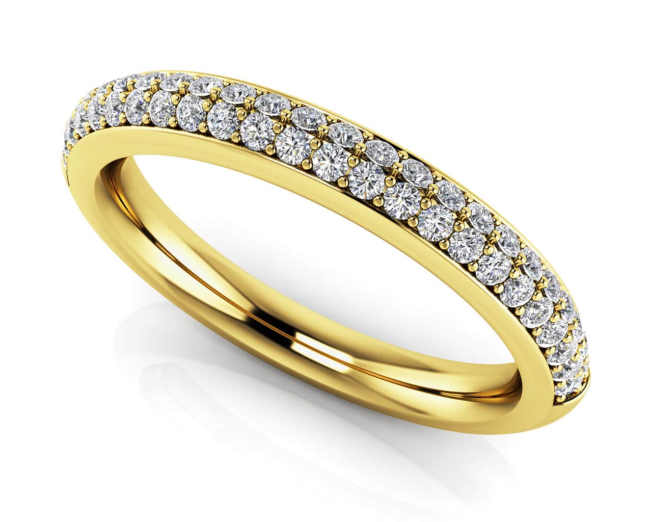 Dazzling Two Row Diamond Band with 0.38 ct.(finished) 1.2mm - Image 2