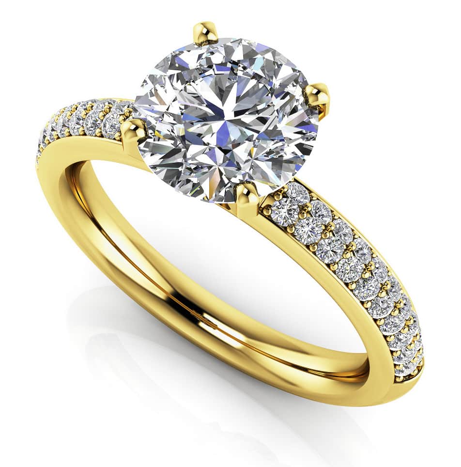 Dazzling Two Row Lab-Grown Diamond Engagement Ring with 1.07 ct. (0.75 ct. center diamond) - Image 2