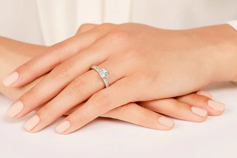 Dazzling Two Row Lab-Grown Diamond Engagement Ring with 1.07 ct. (0.75 ct. center diamond) - Image 3