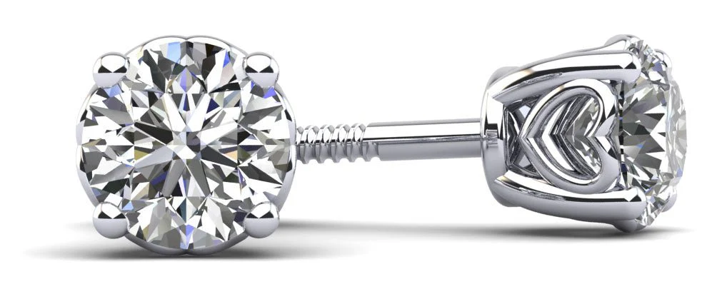 Dearest Sweetheart Lab-Grown Diamond Stud Earrings with 2.00 ct.(finished) 6.5mm
