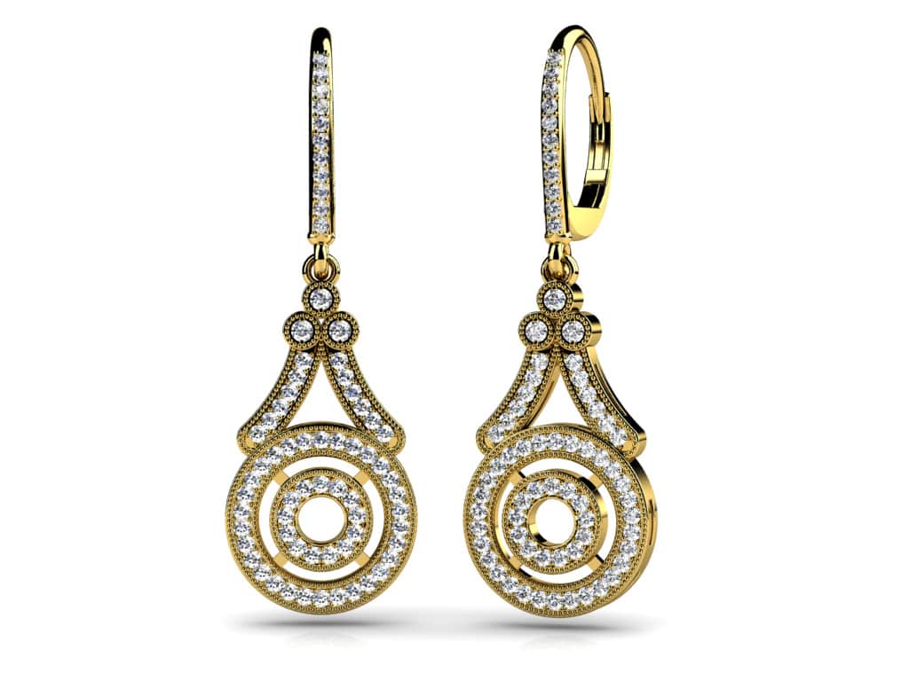 Decorative Diamond Drop Lab-Grown Diamond Earrings with 0.78 ct.(finished) 1mm, 1.1mm, 1.5mm - Image 2