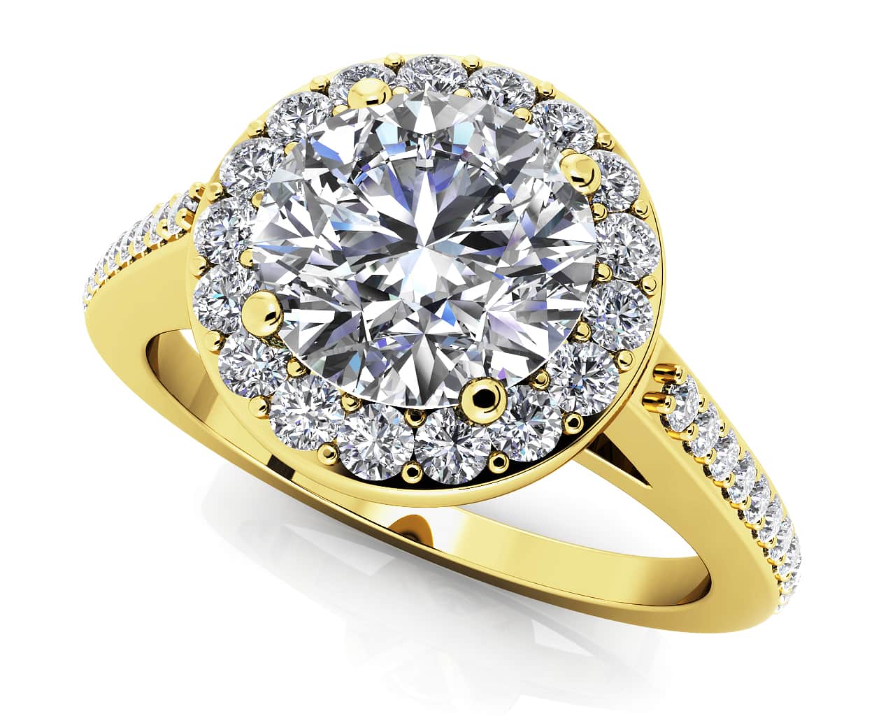 Delighted By Round Diamonds Diamond Engagement Ring with 1.07 ct. (0.75 ct. center diamond) - Image 2