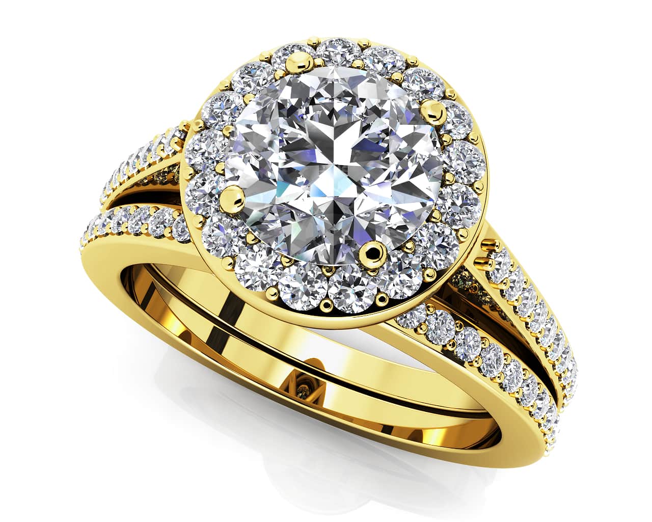 Delighted By Round Diamonds Matching Wedding Set Lab-Grown Diamond  with 1.78 ct. (1.25 ct. center diamond) - Image 2