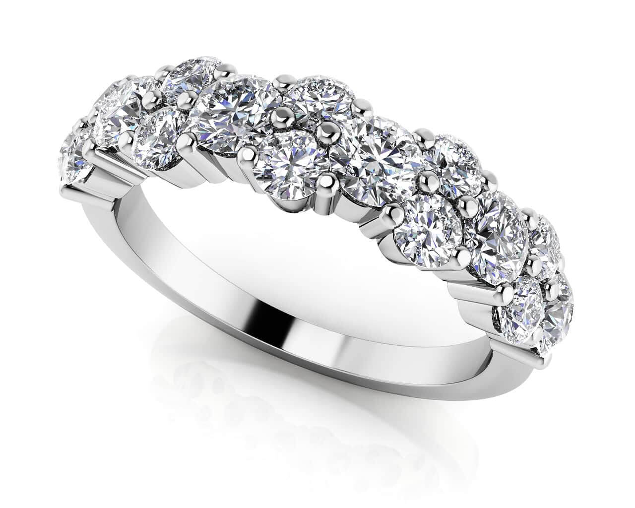 Delightful Diamond Anniversary Diamond Ring with 1.32 ct.(finished) 2.5mm, 3.2mm