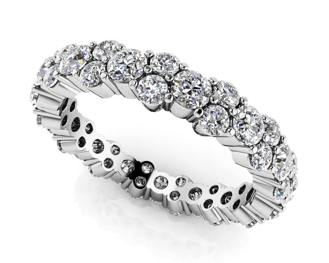 Delightful Diamond Eternity Diamond Ring with 2.08 ct.(finished) 1.9mm, 2.6mm