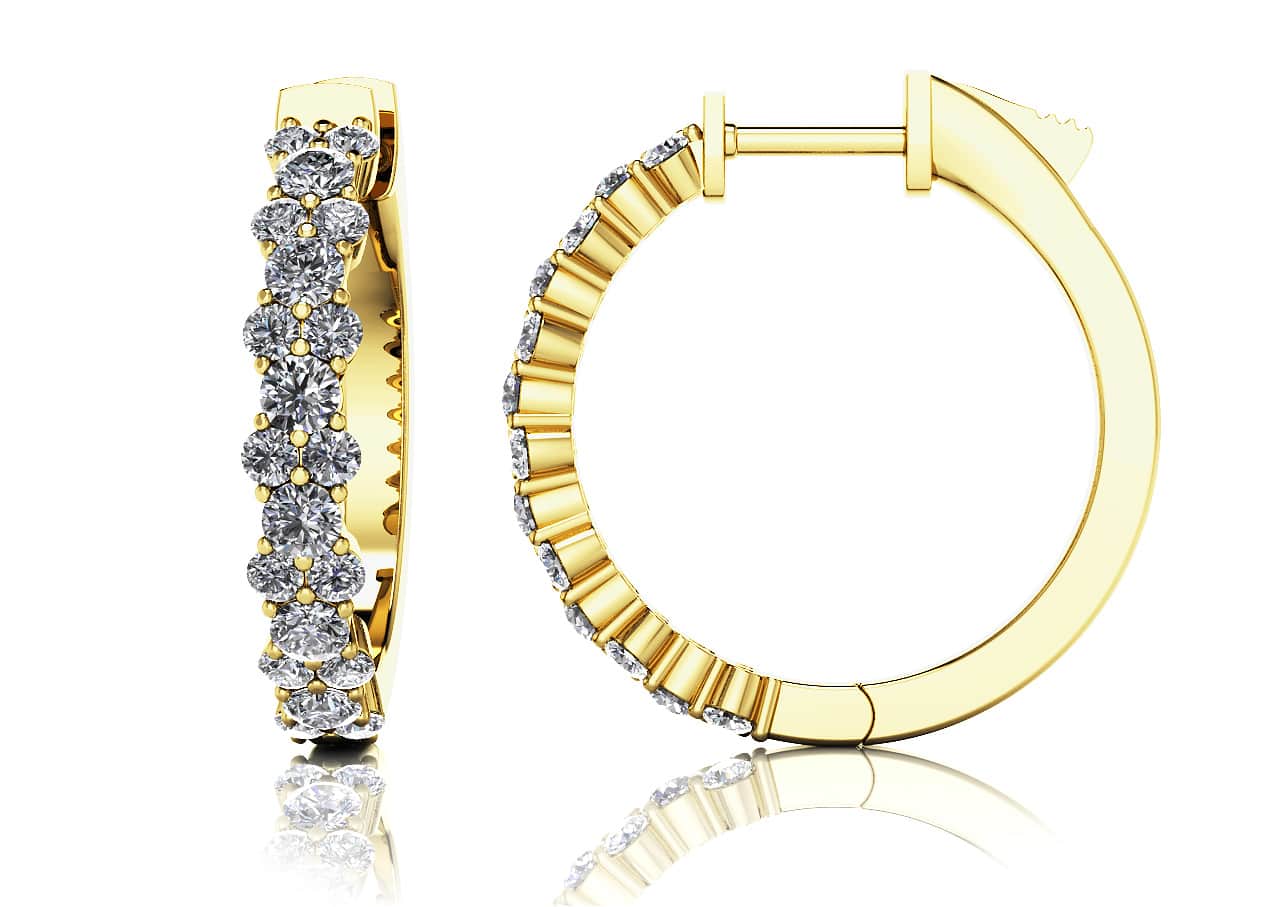 Delightful Lab-Grown Diamond Hoop Earrings with 1.68 ct.(finished) 1.9mm, 2.6mm - Image 2