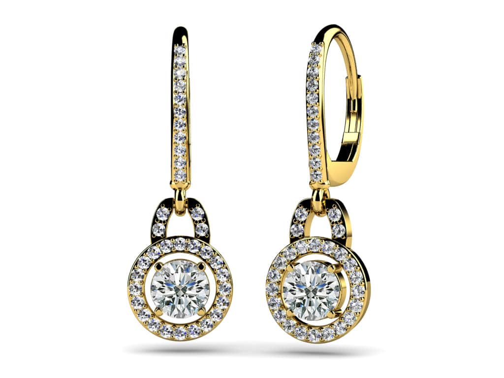 Designer Style Diamond Circle Earrings Lab-Grown Diamond  with 1.48 ct. (2X0.50 ct. center diamonds) - Image 2