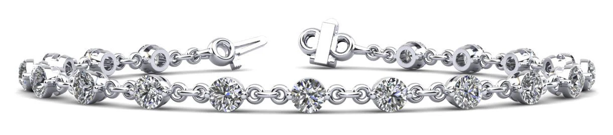 Diamond And Chain Link Diamond Bracelet with 1.44 ct.(finished) 2.5mm - Image 4