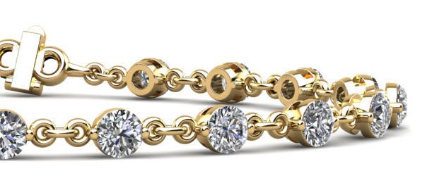Diamond And Chain Link Diamond Bracelet with 2.31 ct.(finished) 3mm - Image 2